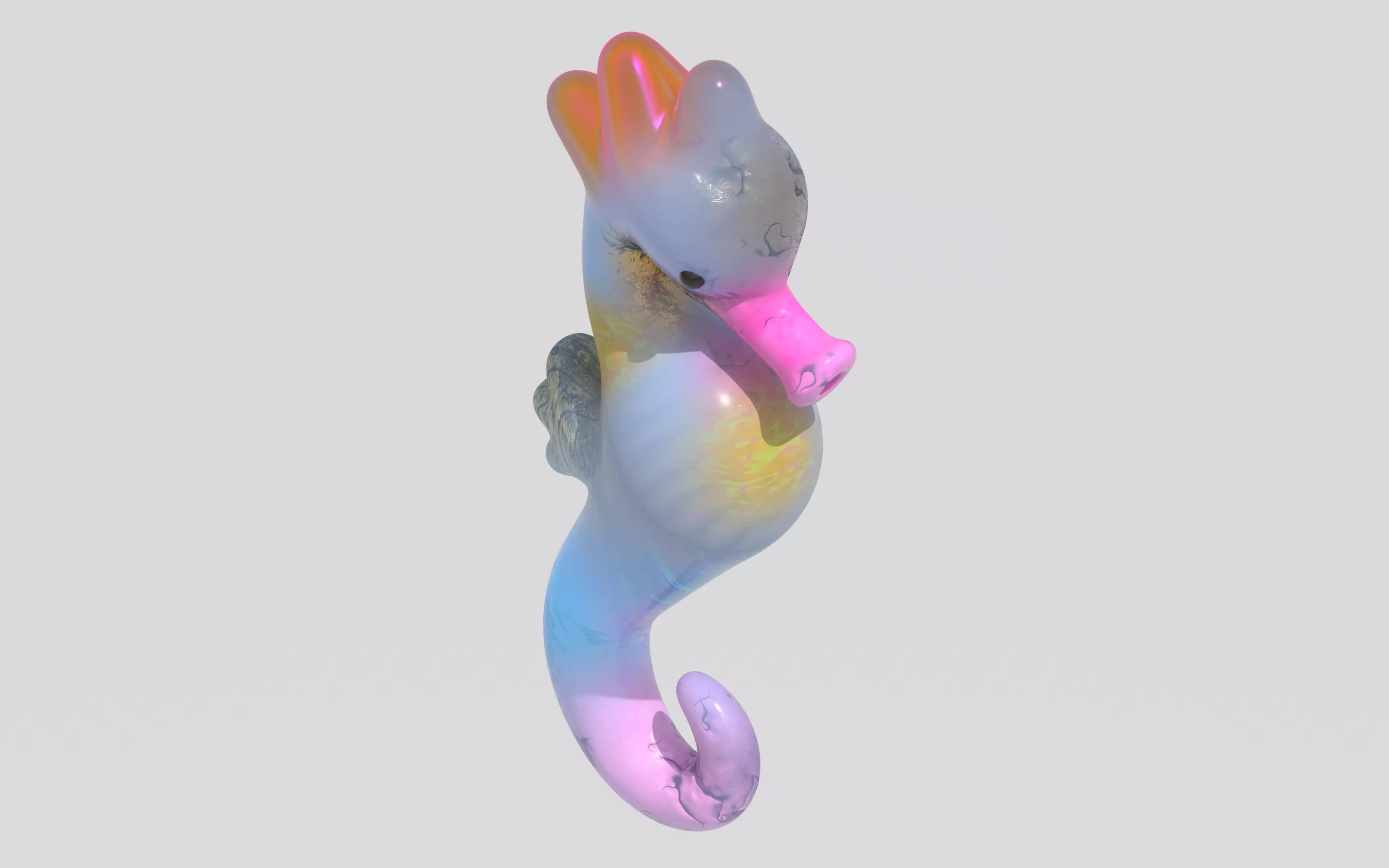 Stylized Seahorse 3D Model - Fully Textured Game Ready Asset Low-poly 3D model_0