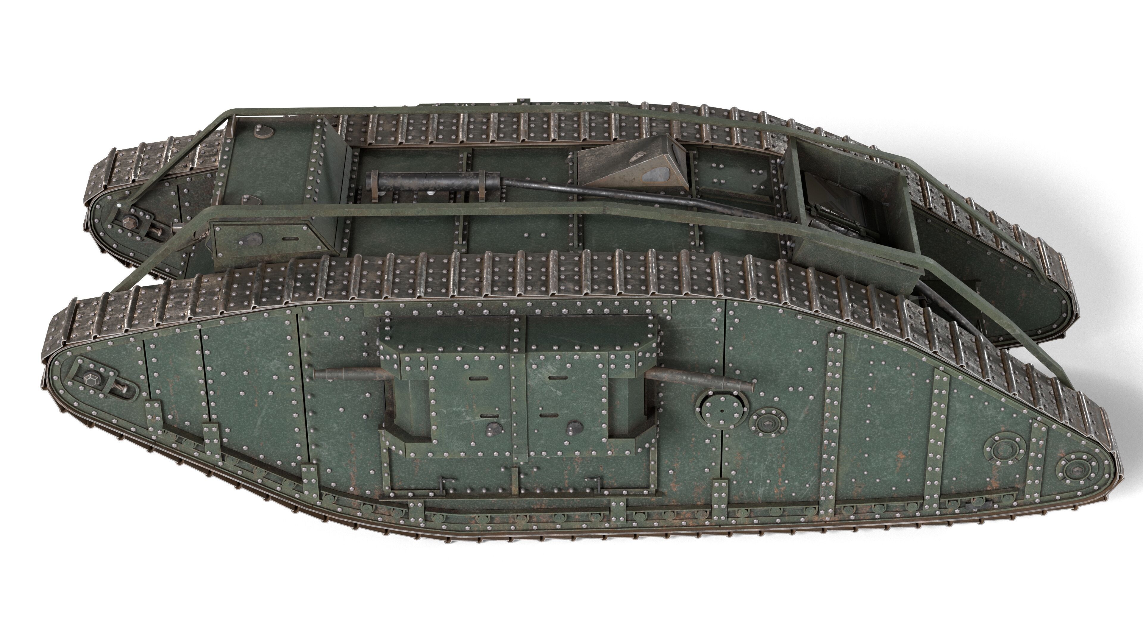 Mark IV Female Tank Low-poly 3D model_2