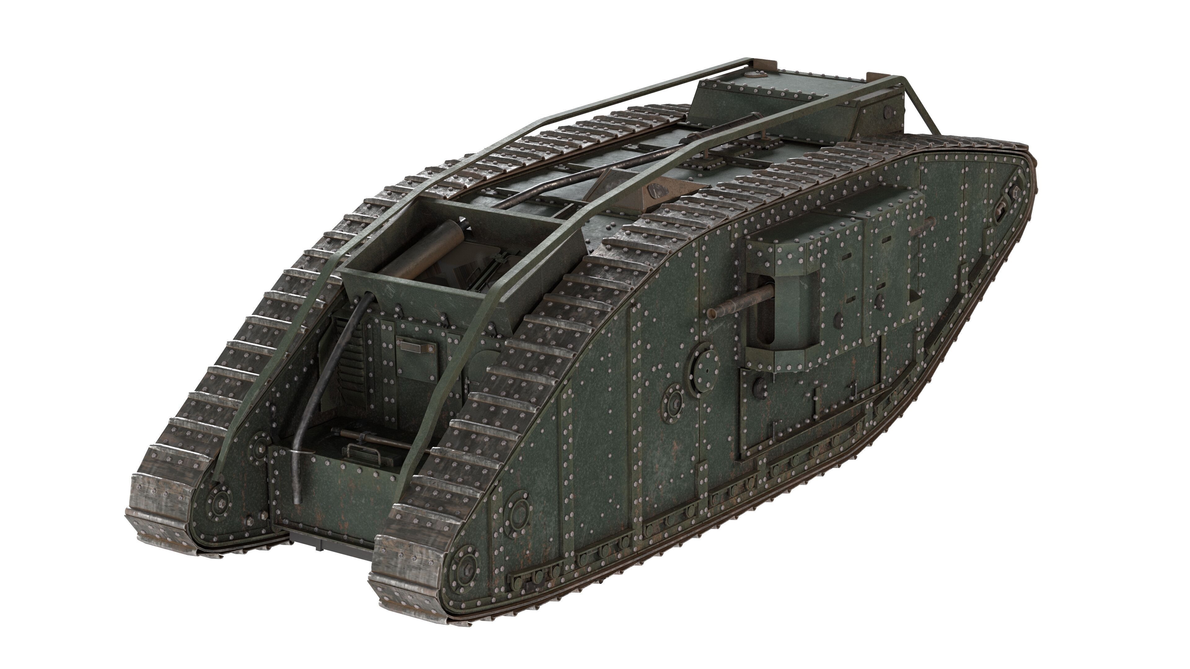 Mark IV Female Tank Low-poly 3D model_6