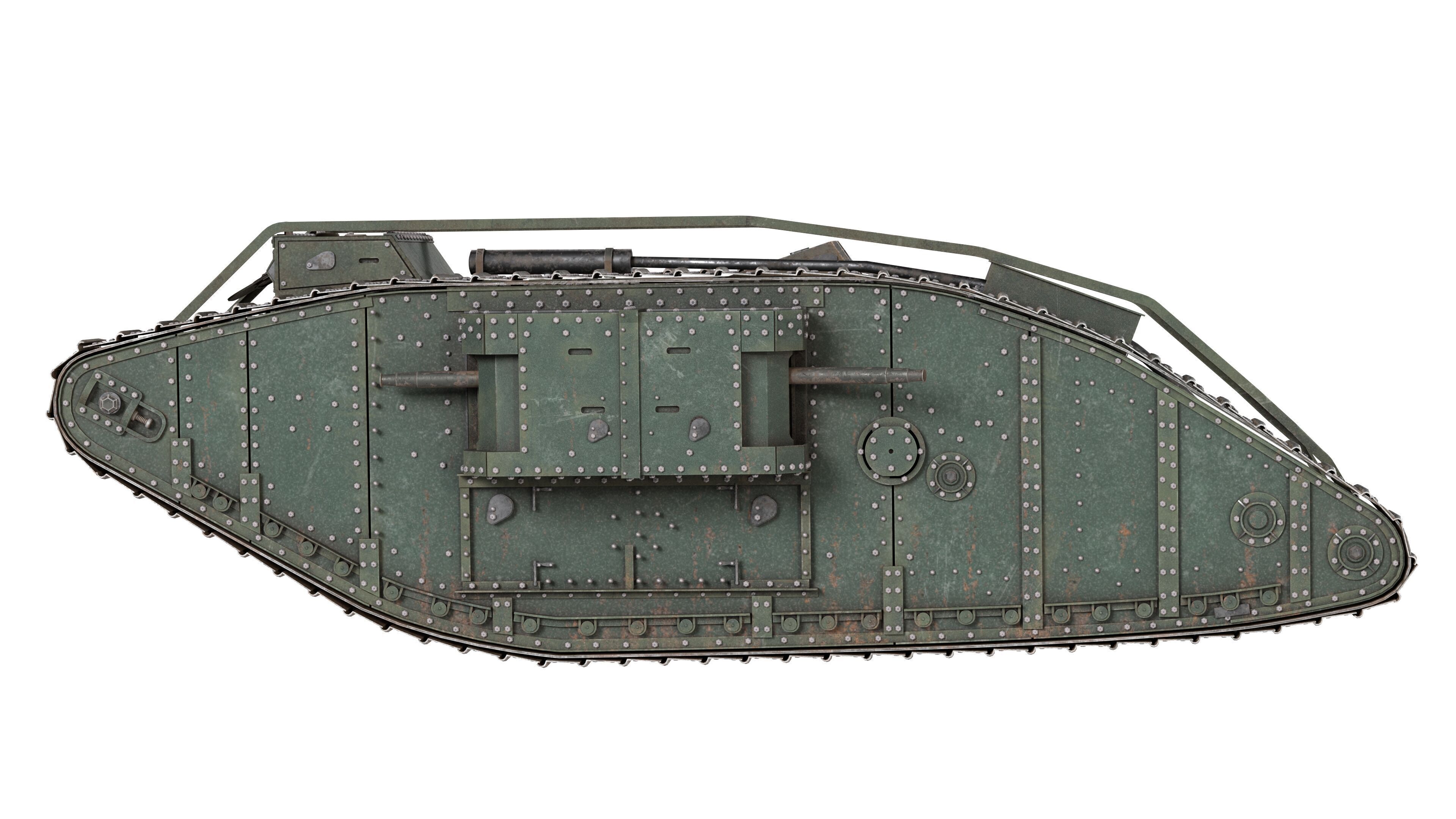 Mark IV Female Tank Low-poly 3D model_4