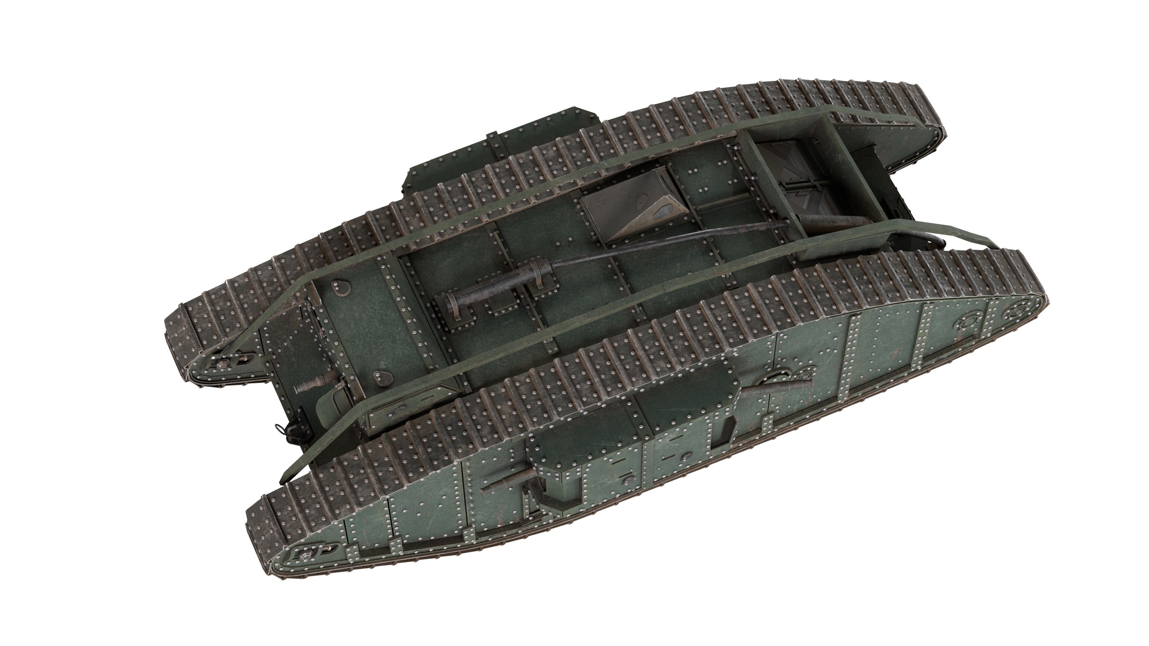 Mark IV Female Tank Low-poly 3D model_5