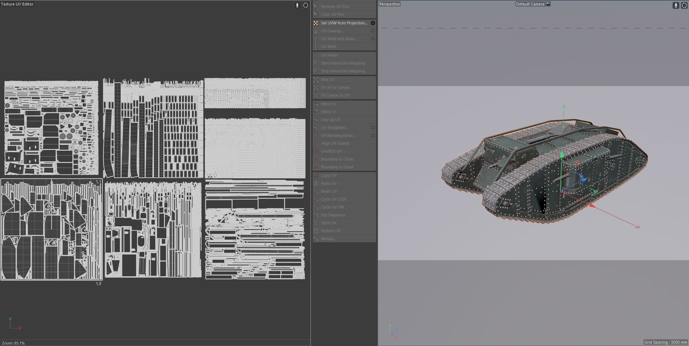 Mark IV Female Tank Low-poly 3D model_8