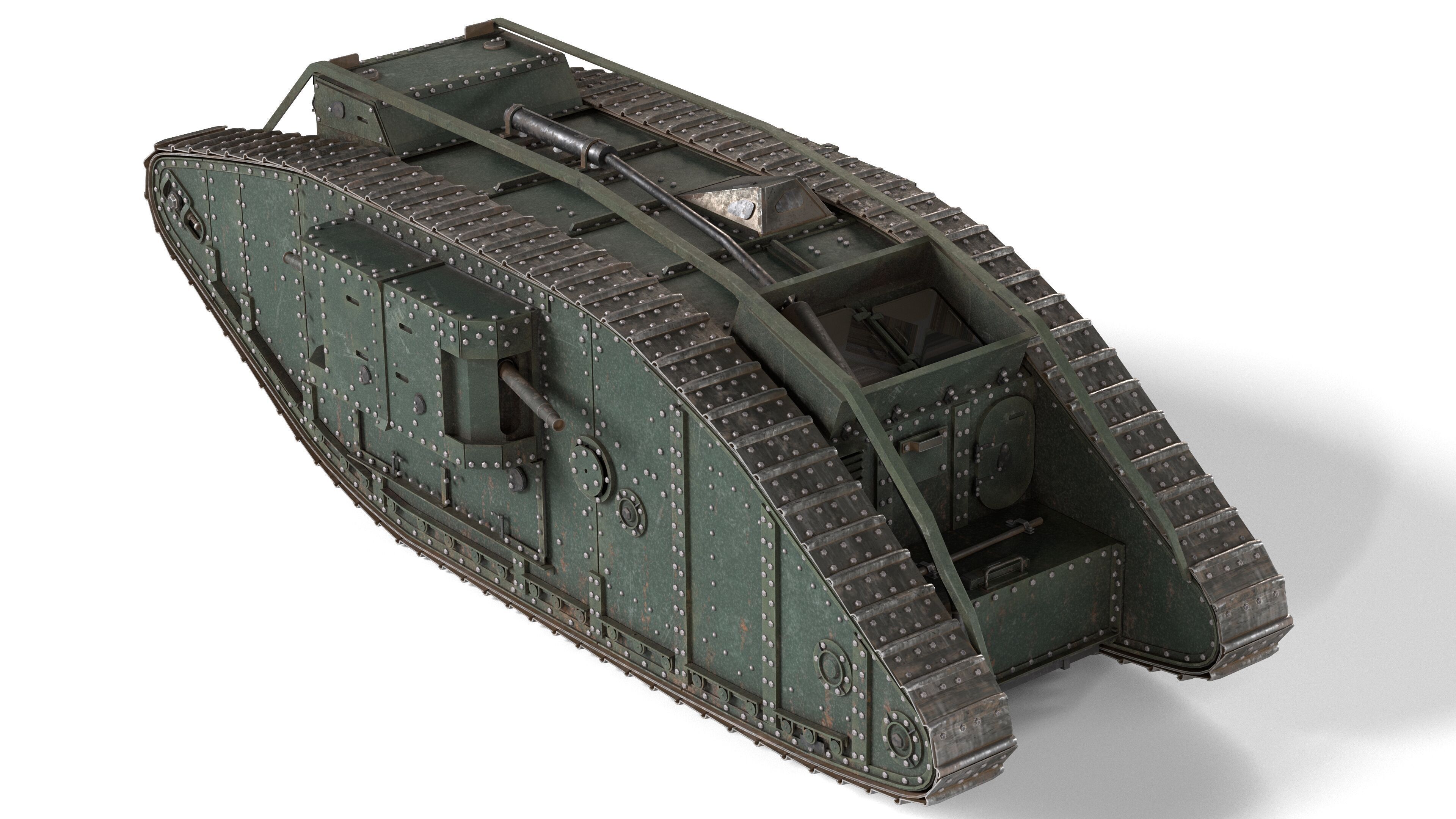 Mark IV Female Tank Low-poly 3D model_1