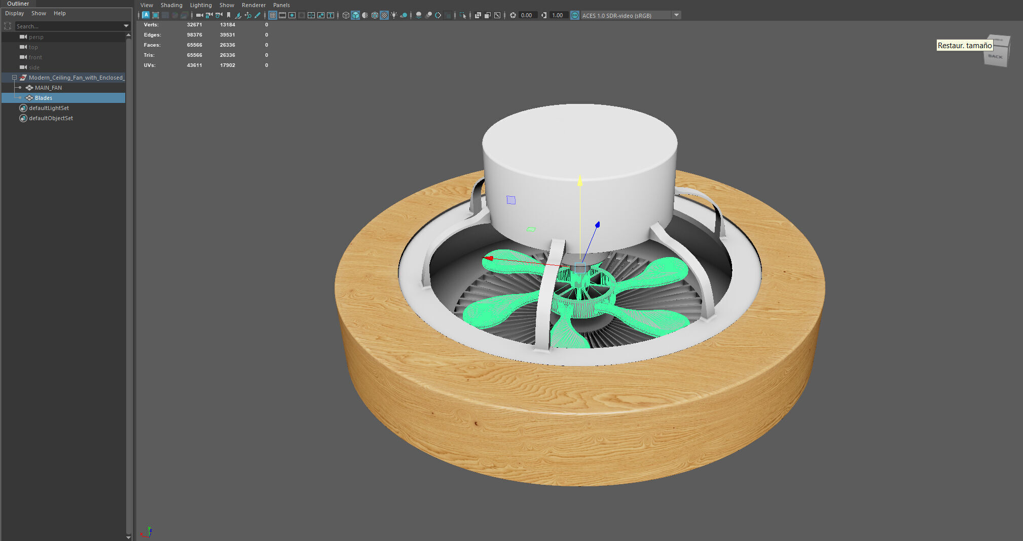 Modern Ceiling Fan with Enclosed Blades 3D model_8