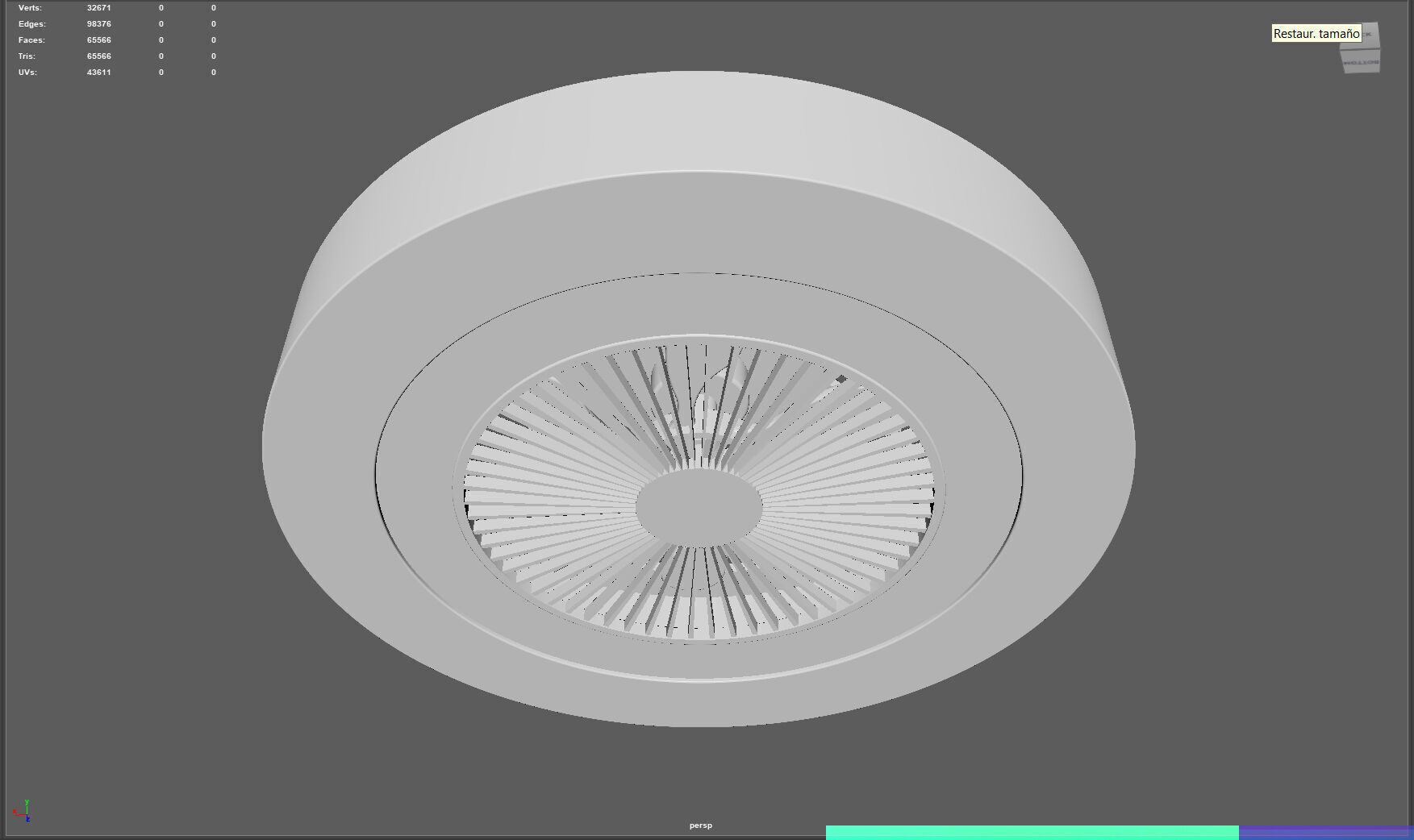Modern Ceiling Fan with Enclosed Blades 3D model_10