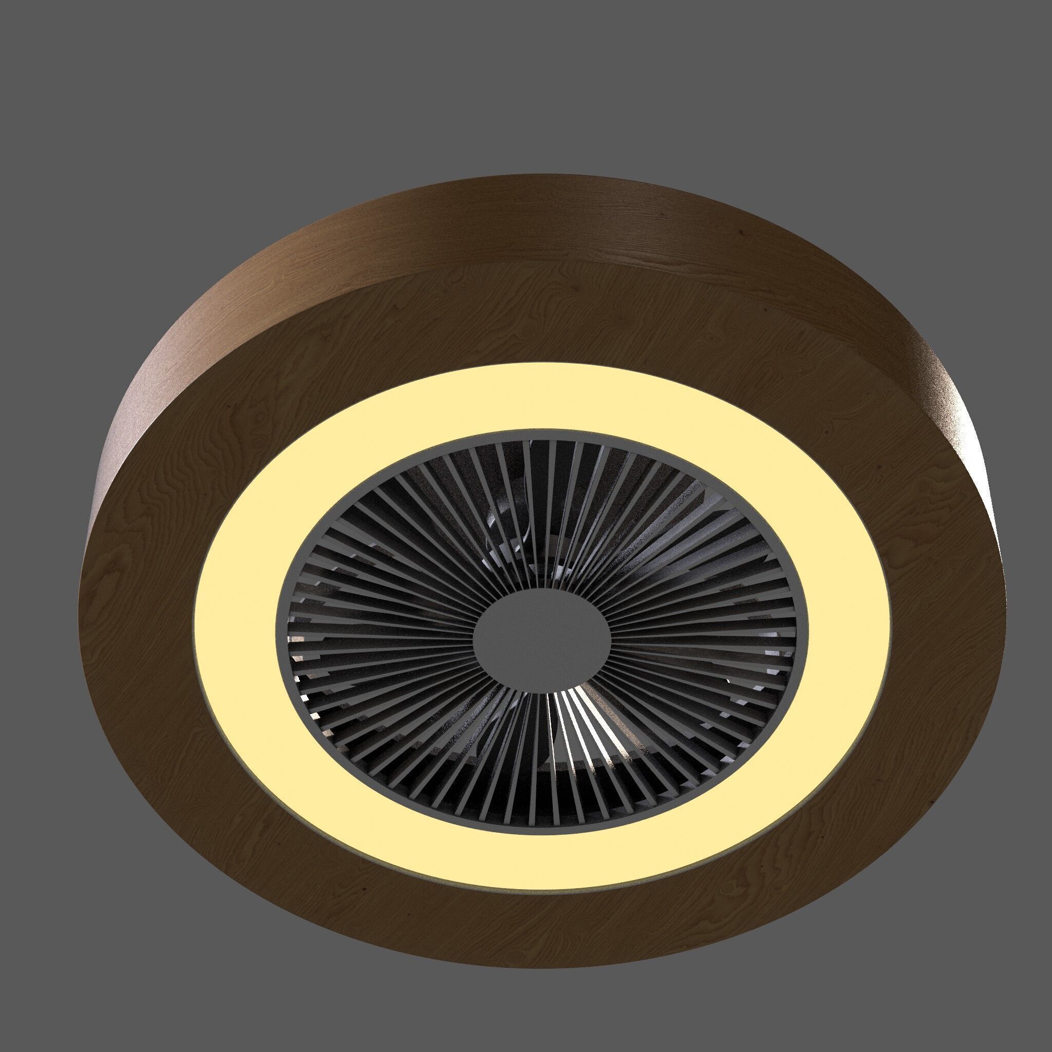 Modern Ceiling Fan with Enclosed Blades 3D model_3