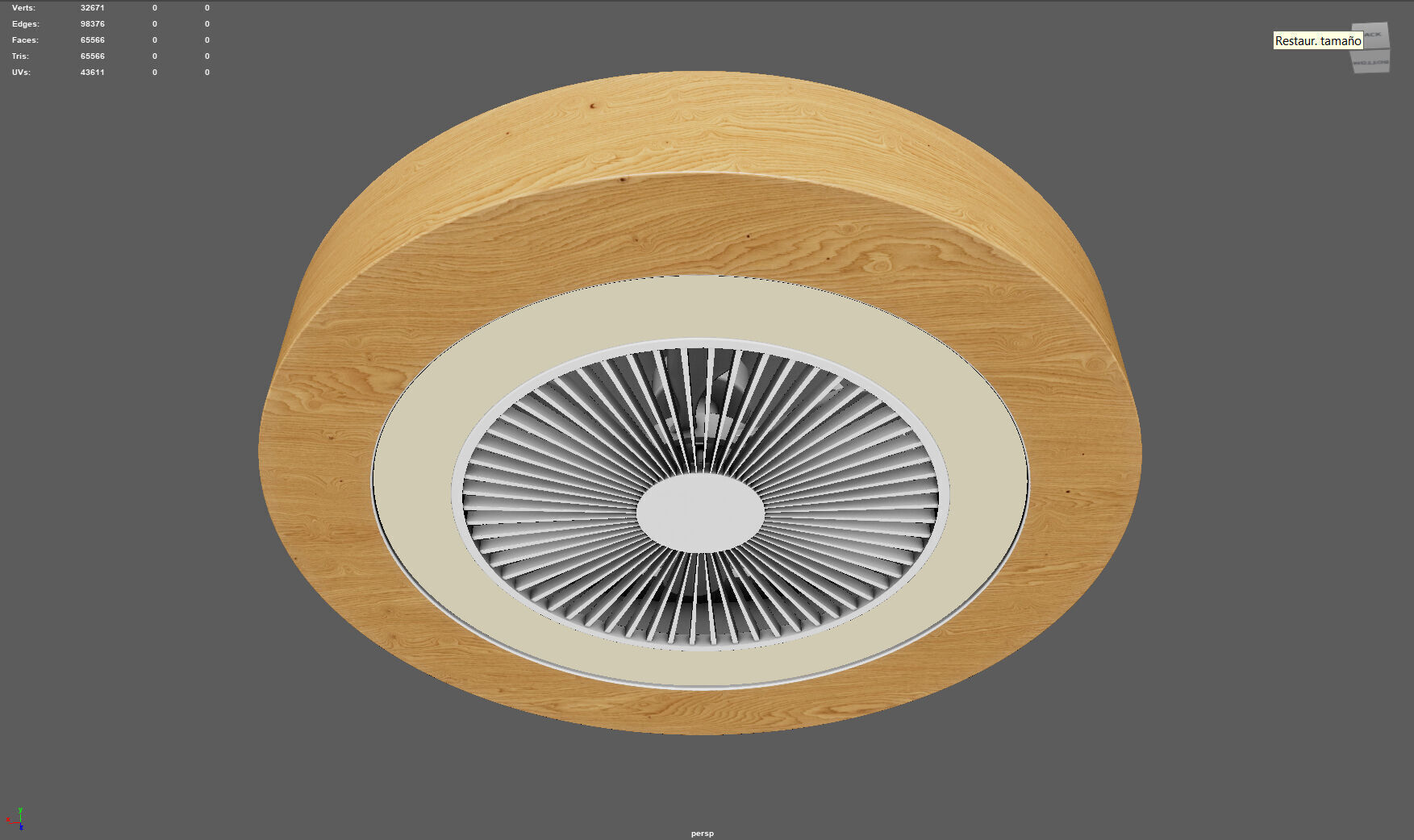 Modern Ceiling Fan with Enclosed Blades 3D model_9
