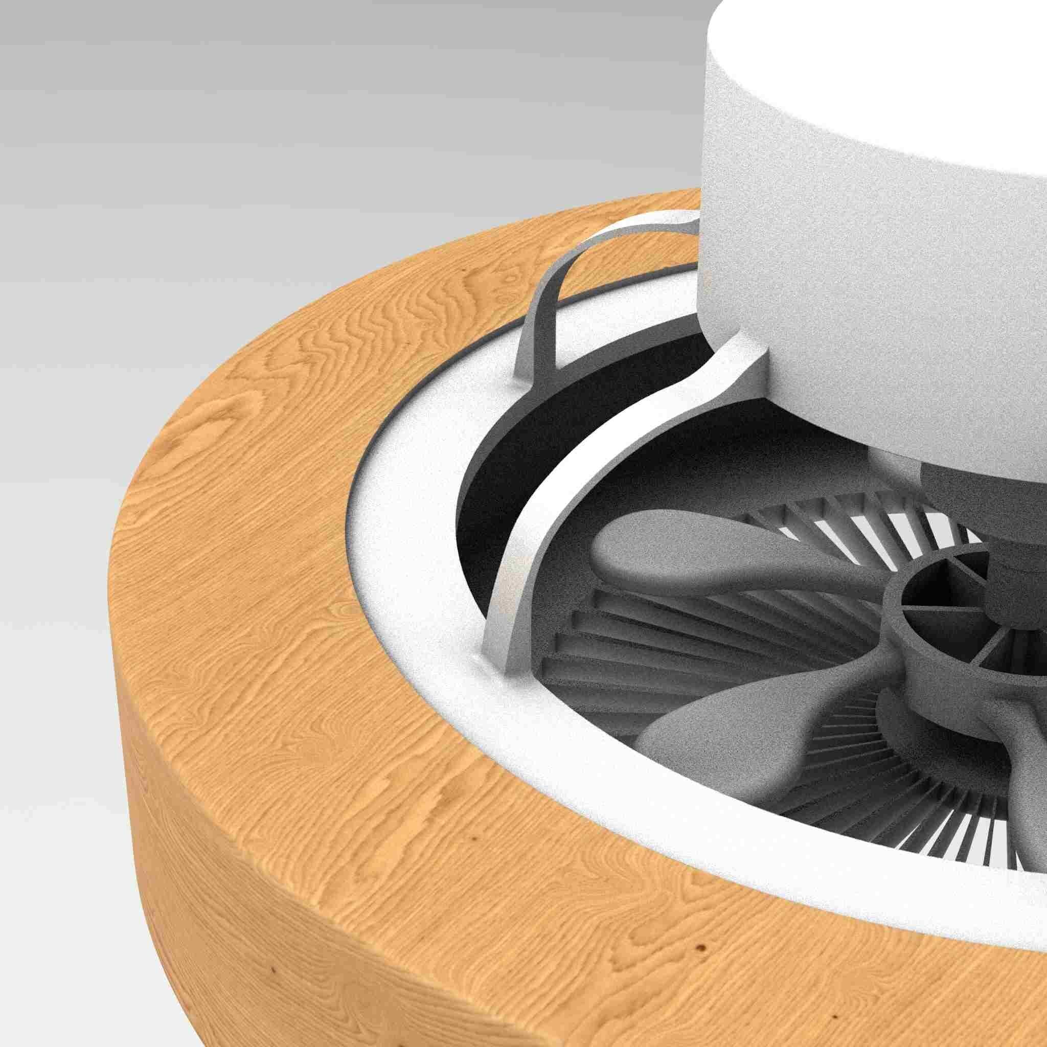 Modern Ceiling Fan with Enclosed Blades 3D model_6