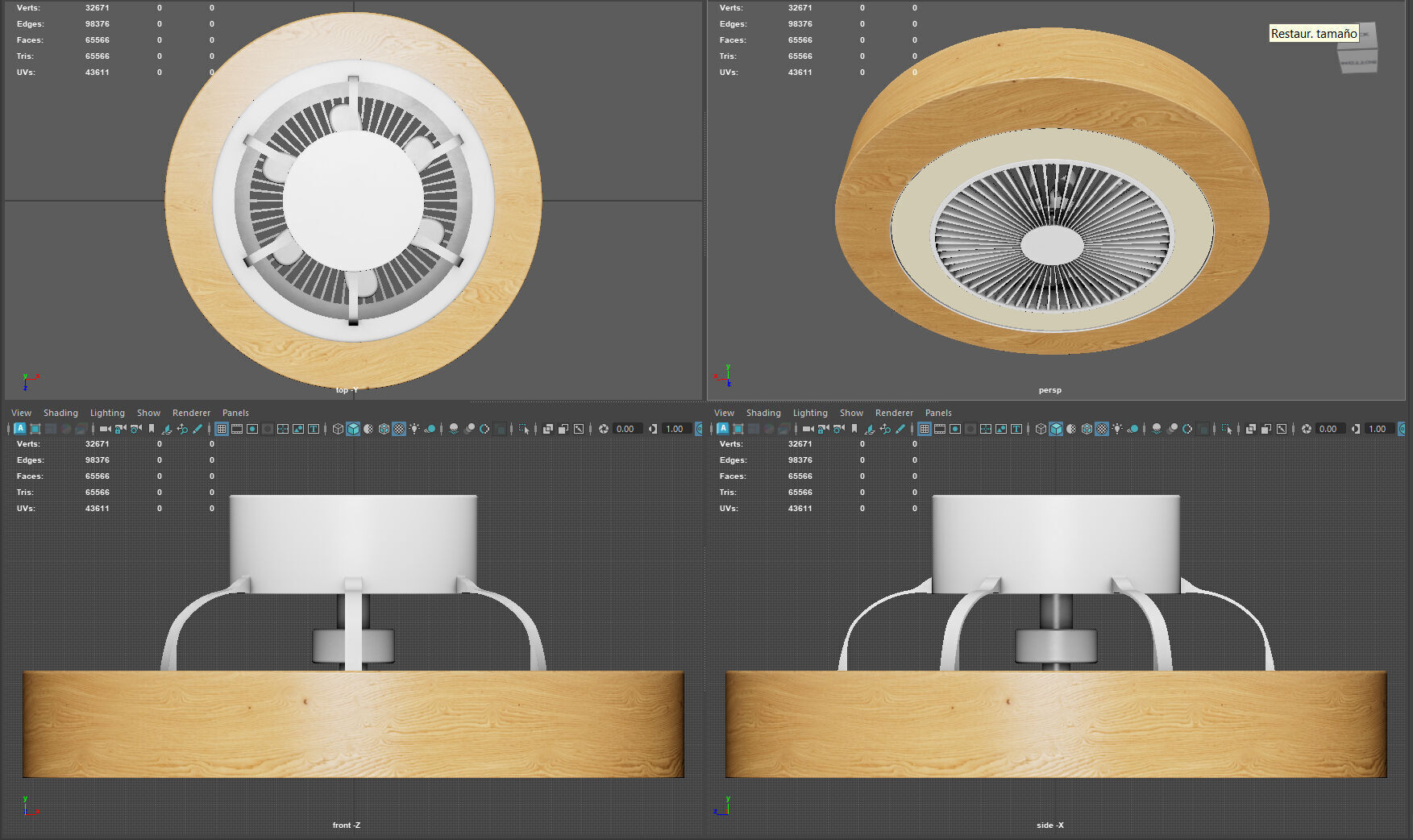 Modern Ceiling Fan with Enclosed Blades 3D model_12