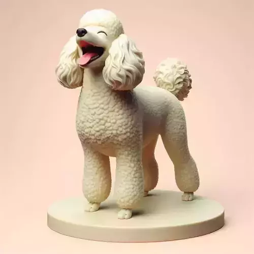825 Laughing Poodle  Totem  Full Body  3D Model  pug