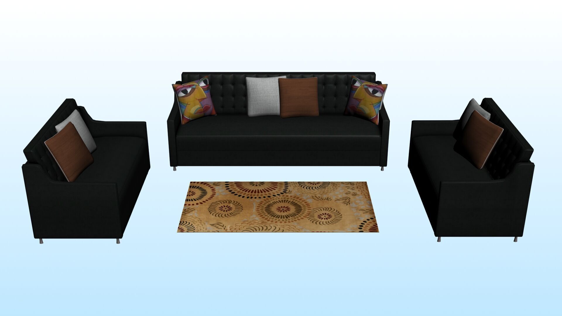 SOFA SET WITH CARPET 06 3D model_3