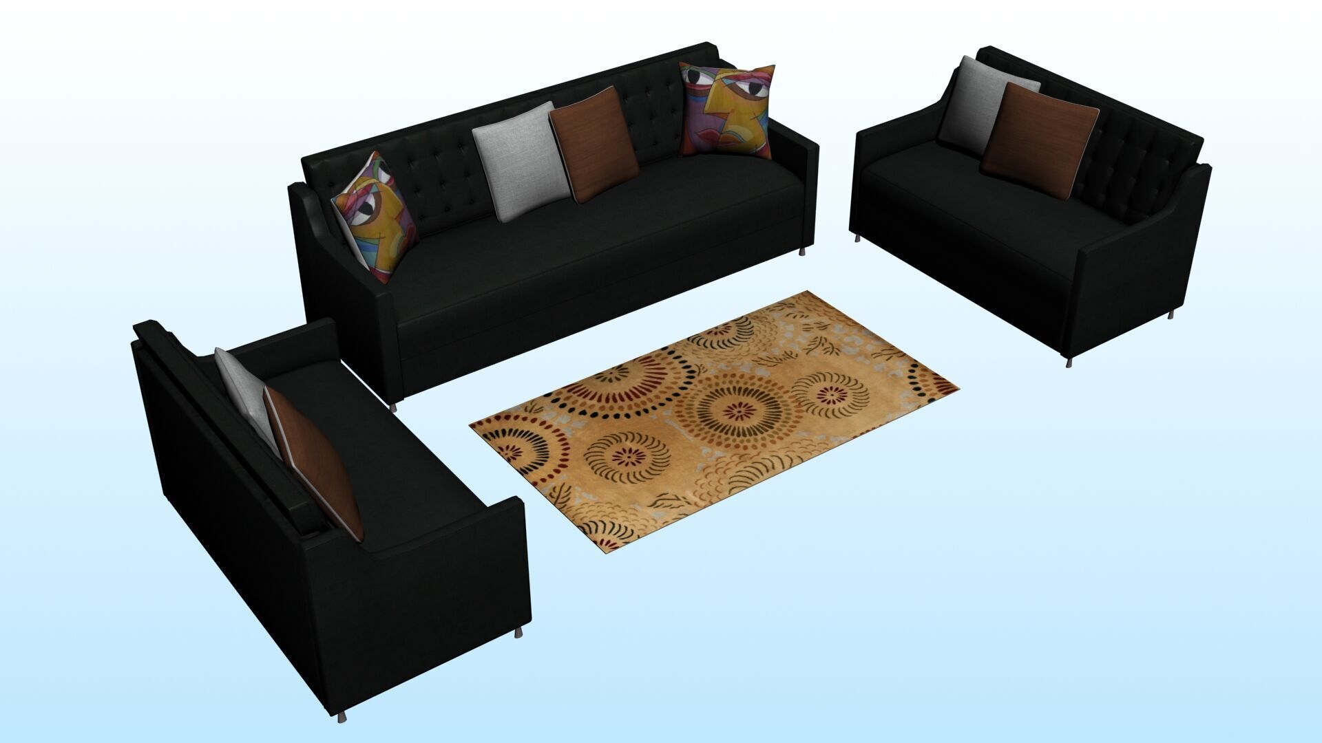 SOFA SET WITH CARPET 06 3D model_1
