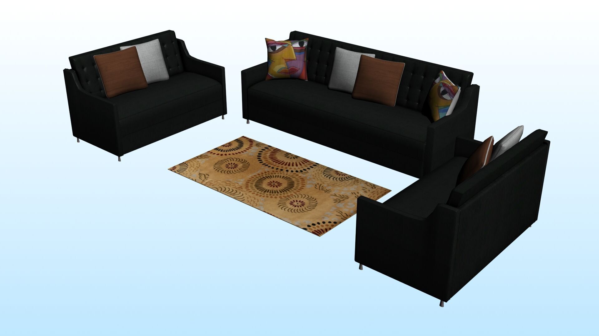 SOFA SET WITH CARPET 06 3D model_2