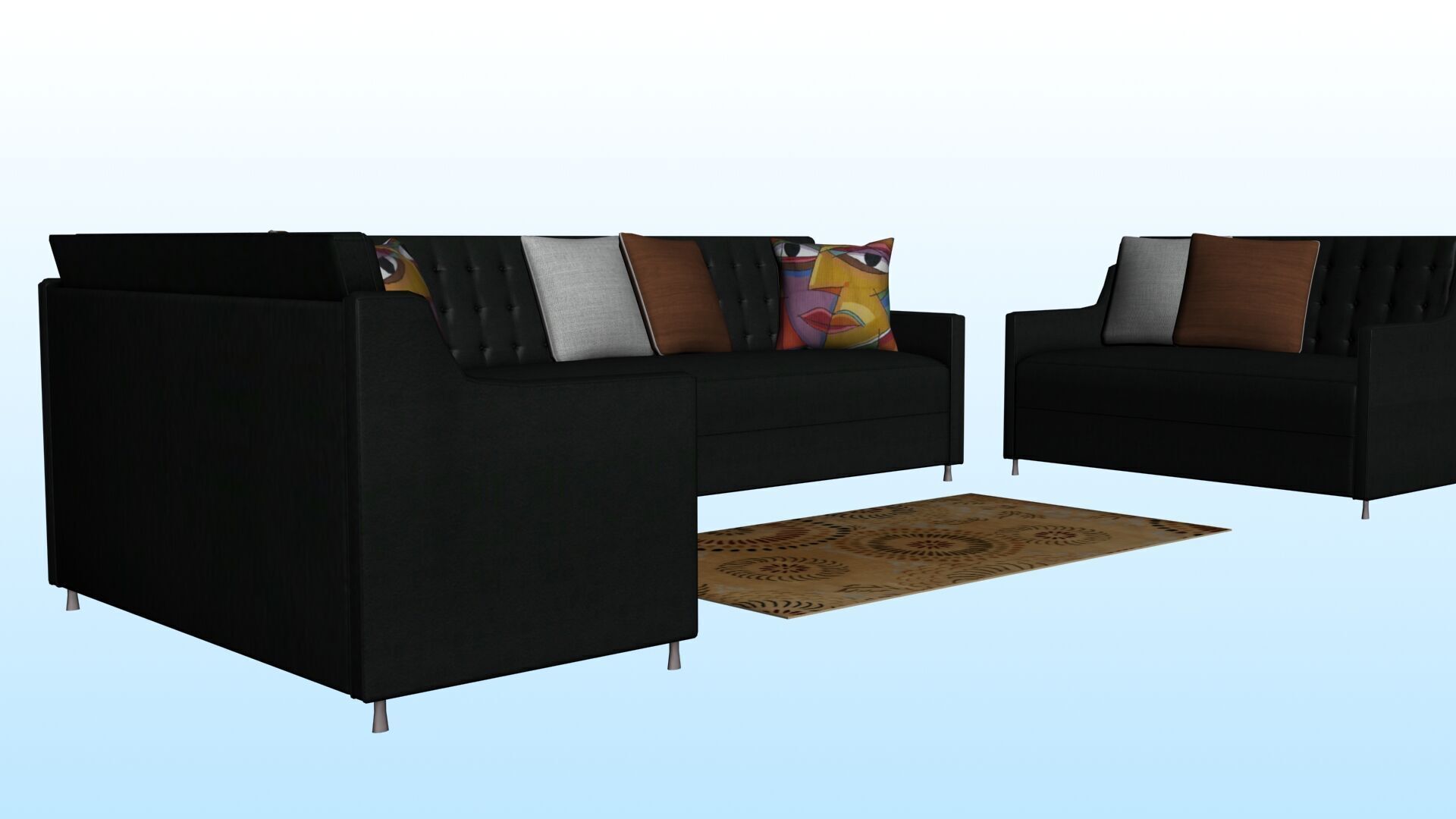 SOFA SET WITH CARPET 06 3D model_6