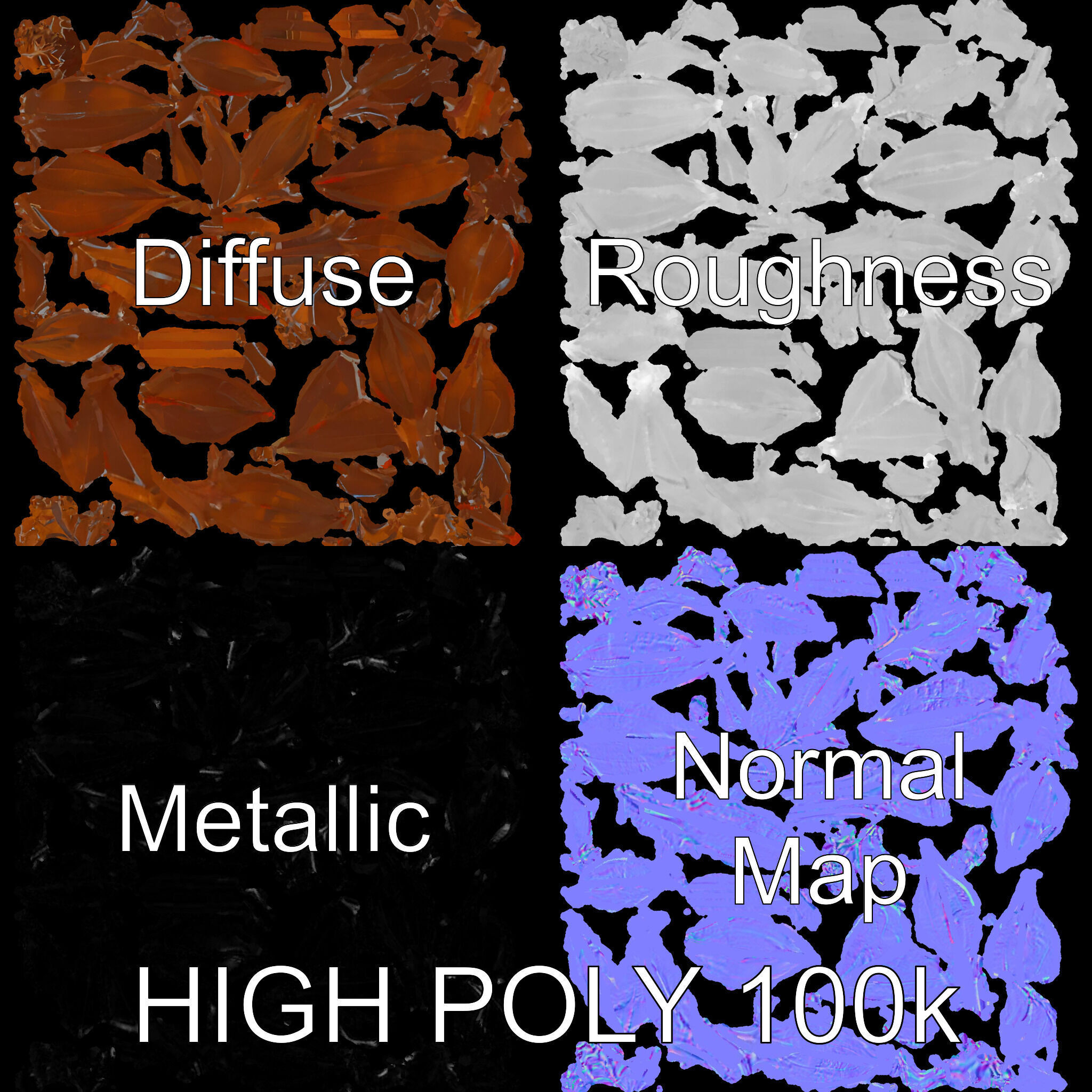 Fern Leaf Model Pack  Detailed Botanical Model for Realistic ... Low-poly 3D model_4