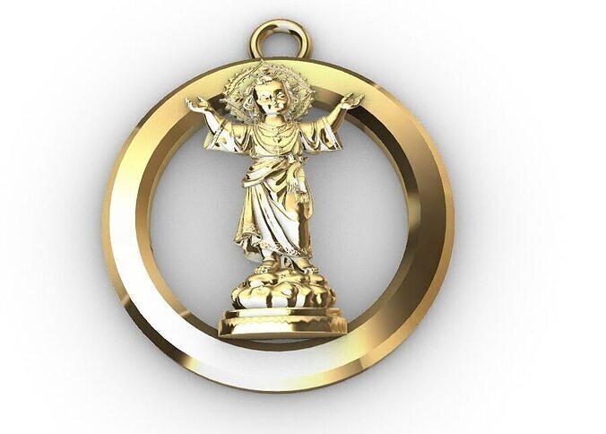 Medallon Divino nino Jesus - Divine Child Jesus  pendant 3D print model