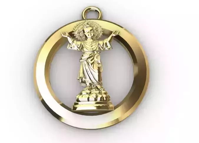 Medallon Divino nino Jesus - Divine Child Jesus  pendant 3D print model
