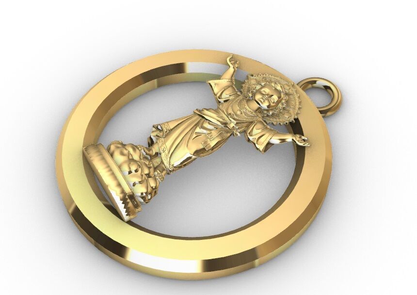 Medallon Divino nino Jesus - Divine Child Jesus  pendant 3D print model_1
