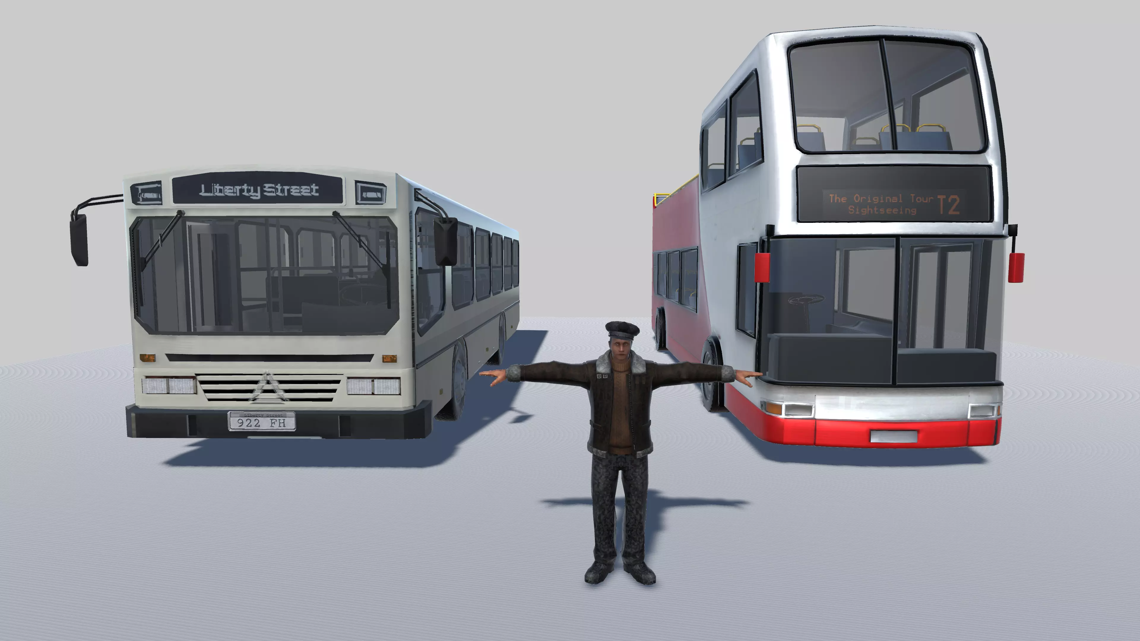 City Tourist Bus with Driver PBR Textures Low-poly 3D model