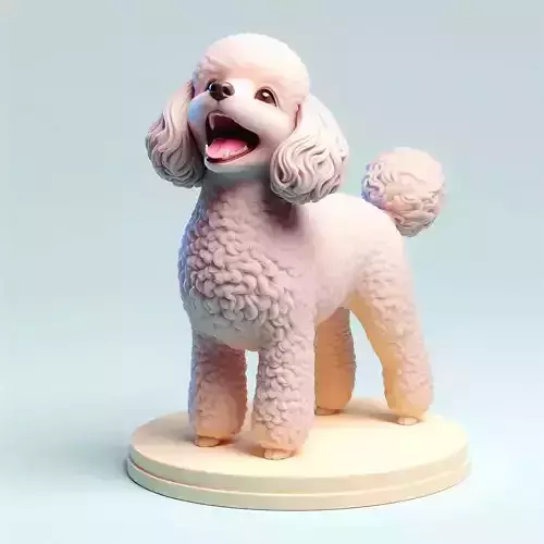 826 Laughing Poodle  Totem  Full Body  3D Model  pug