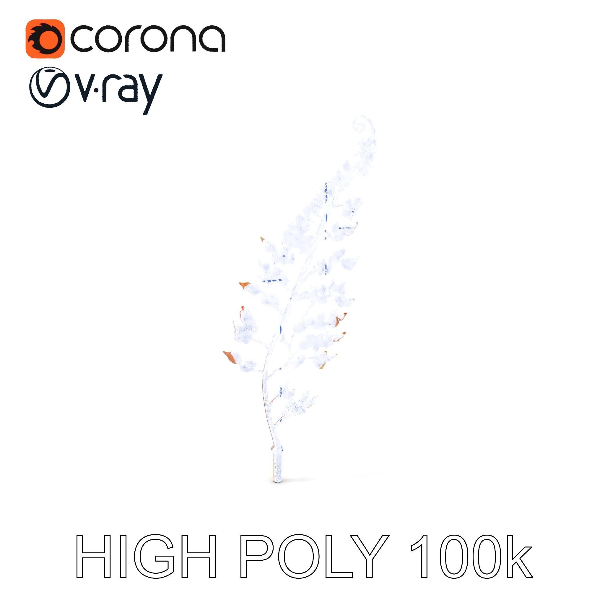 Metallic Leaf Sculpture Model Pack Low-poly 3D model_7