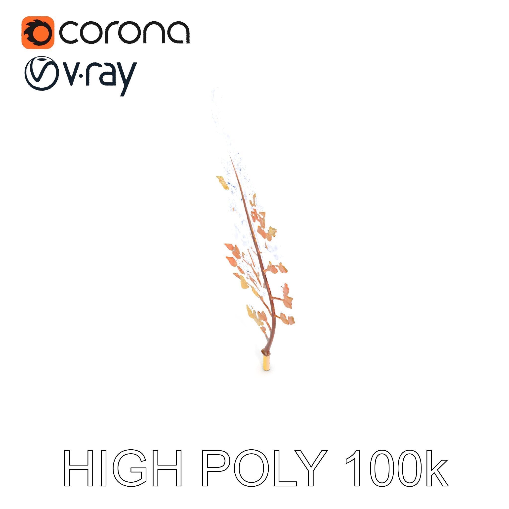 Metallic Leaf Sculpture Model Pack Low-poly 3D model_15