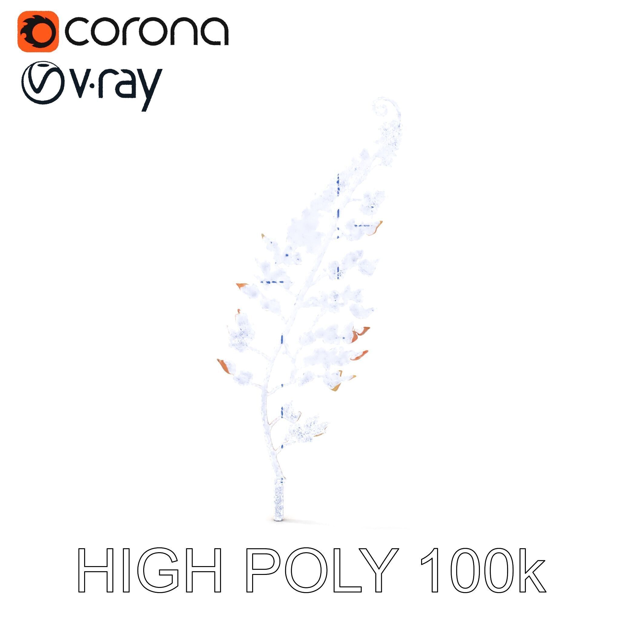 Metallic Leaf Sculpture Model Pack Low-poly 3D model_27