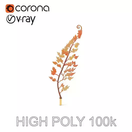 Metallic Leaf Sculpture Model Pack