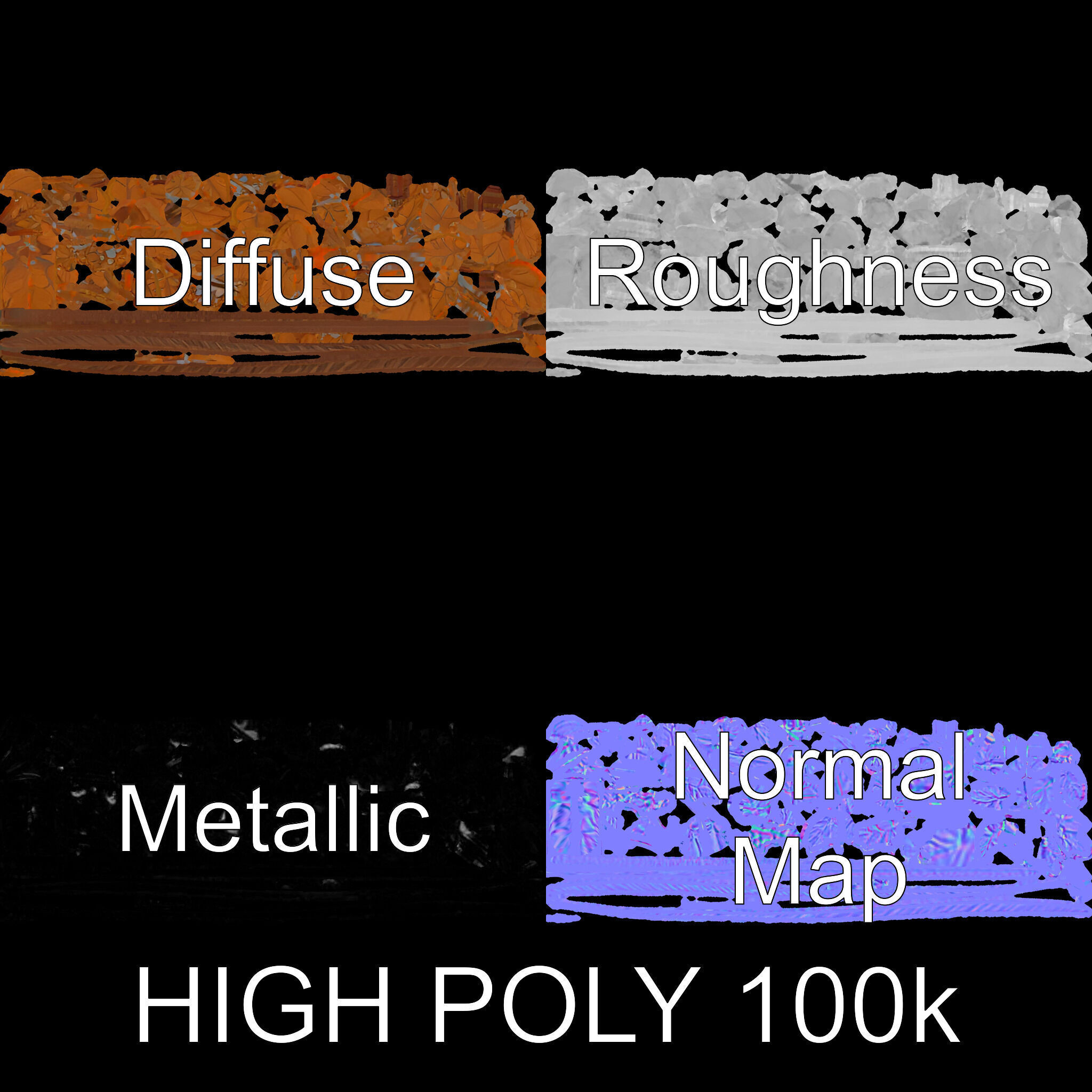 Fern Leaf D Model Pack Low-poly 3D model_4