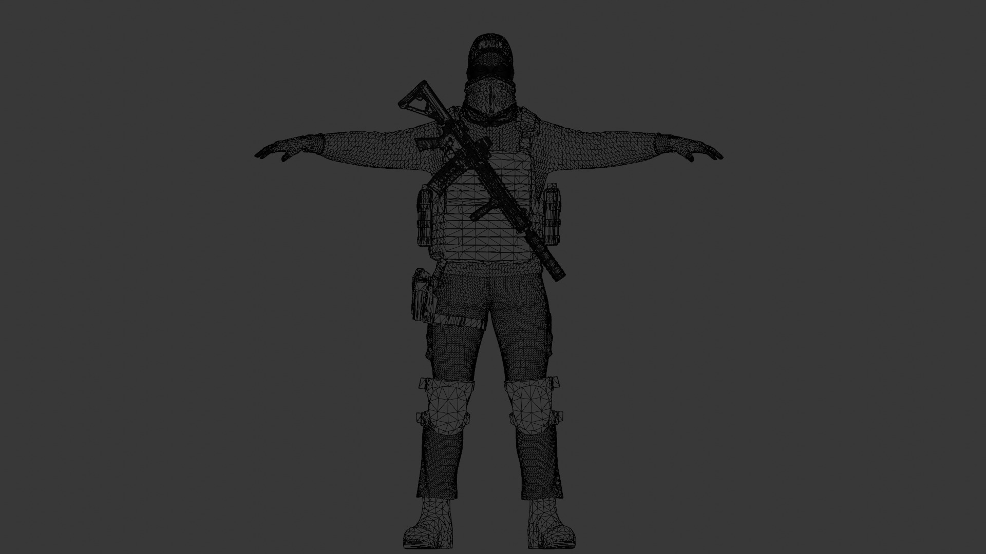 Modern Soldier Outfit Modular 3D Character Kit Low-poly 3D model_10