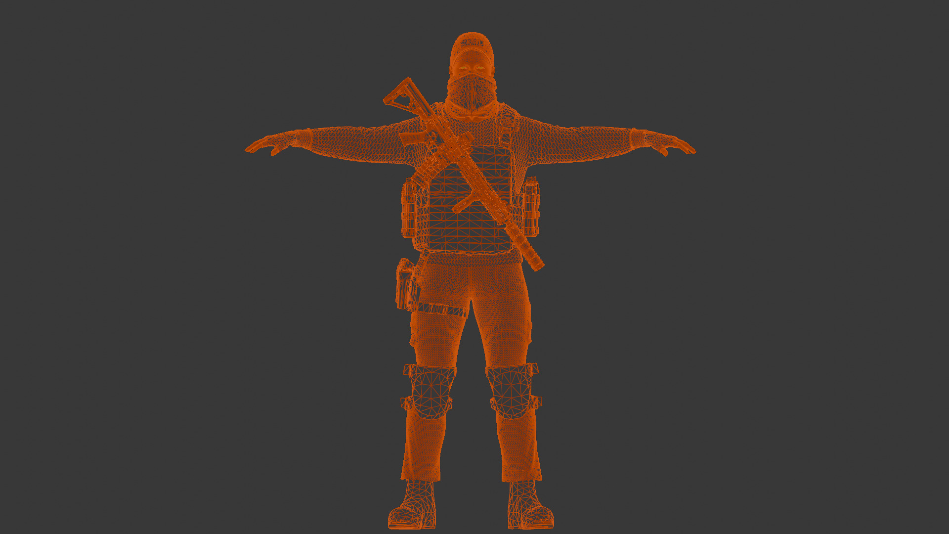 Modern Soldier Outfit Modular 3D Character Kit Low-poly 3D model_9