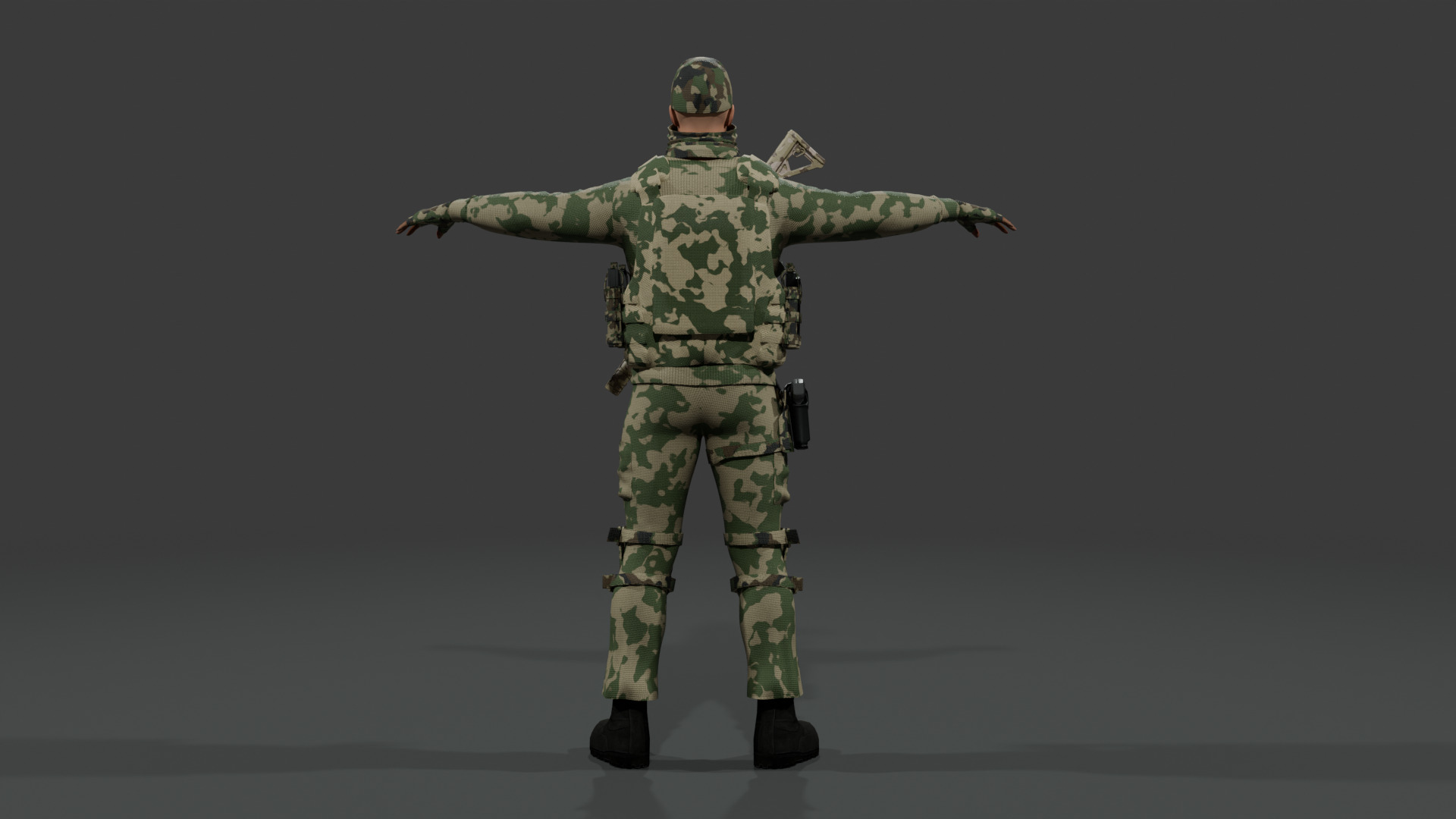 Modern Soldier Outfit Modular 3D Character Kit Low-poly 3D model_2