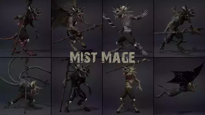Mist Mage Low-poly 3D model