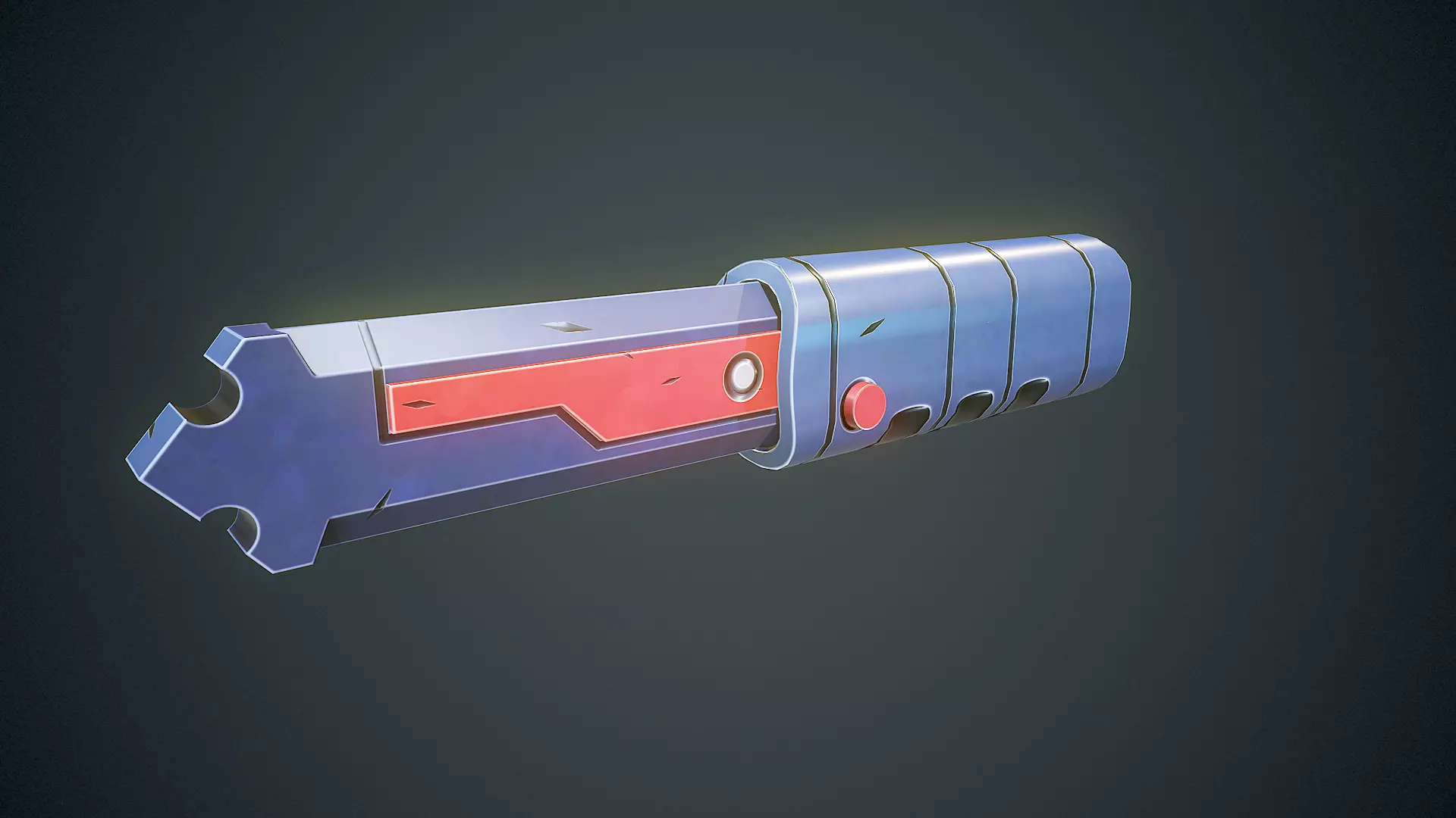 Stylized Sci Fi Knife Free low-poly 3D model_0