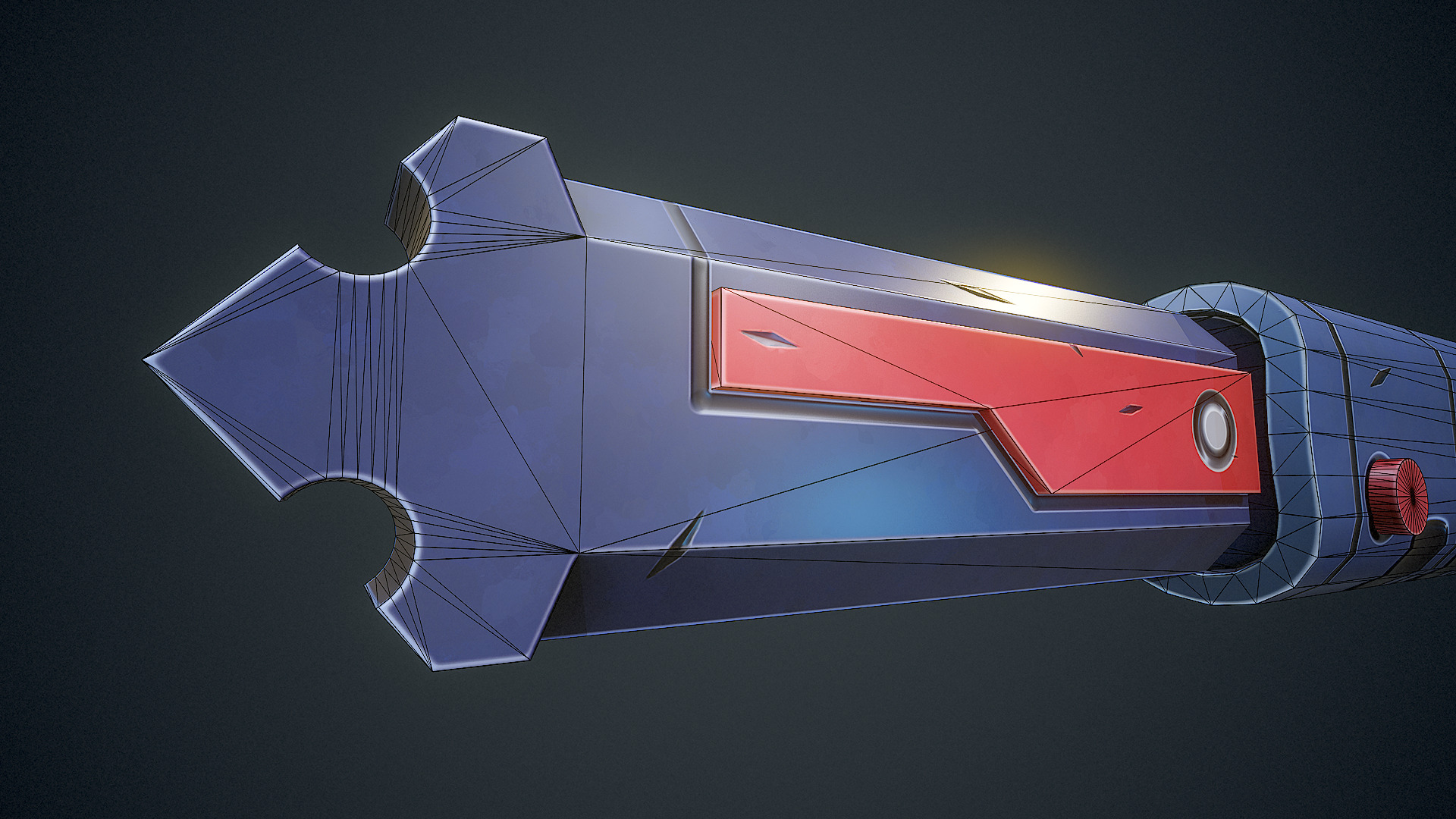 Stylized Sci Fi Knife Free low-poly 3D model_10