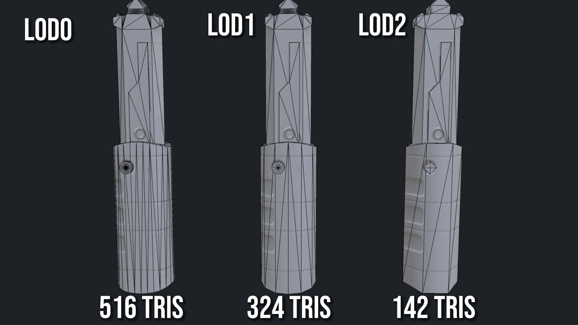 Stylized Sci Fi Knife Free low-poly 3D model_13