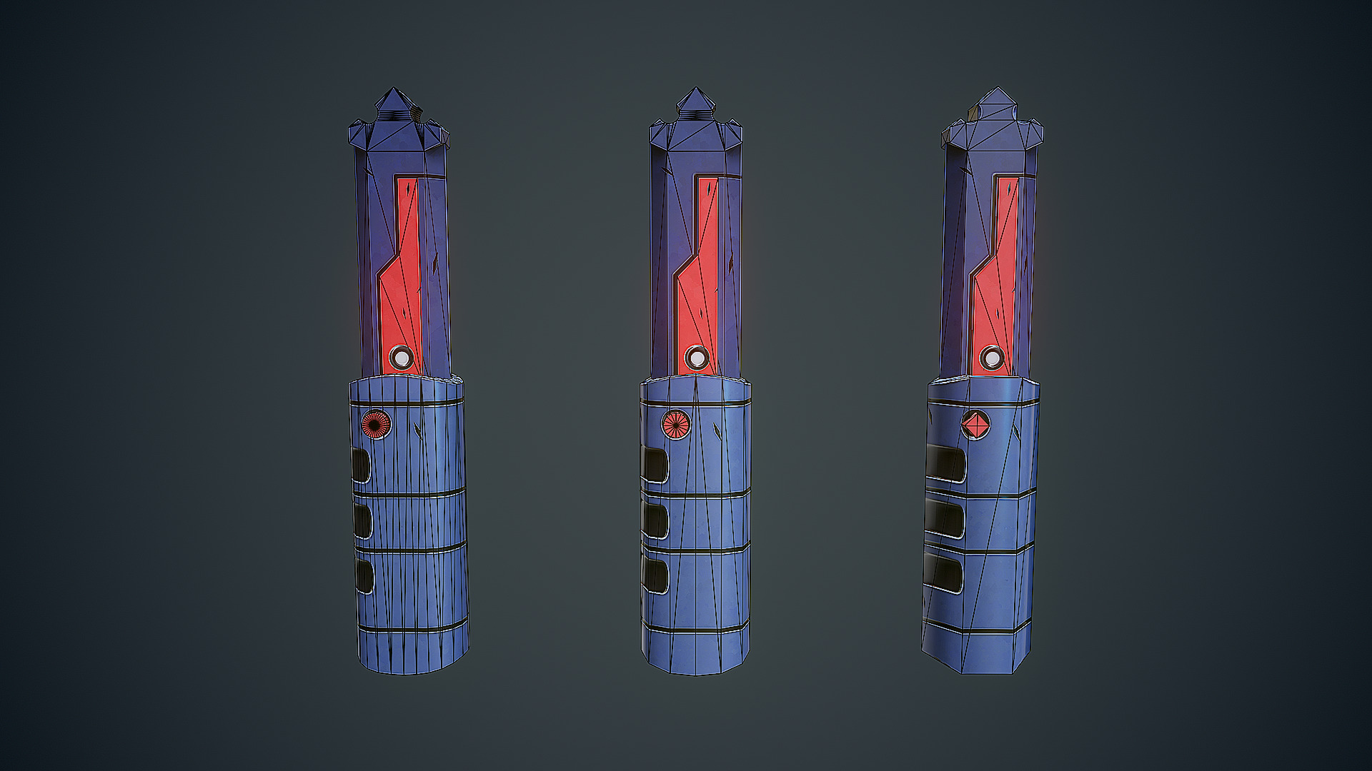 Stylized Sci Fi Knife Free low-poly 3D model_12