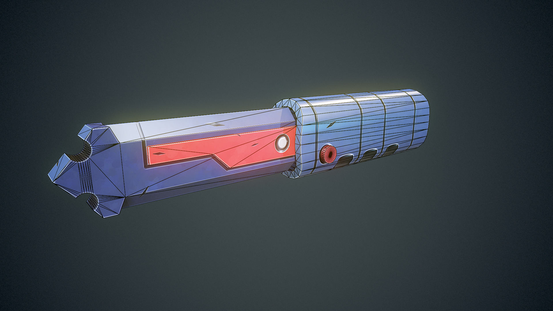 Stylized Sci Fi Knife Free low-poly 3D model_7