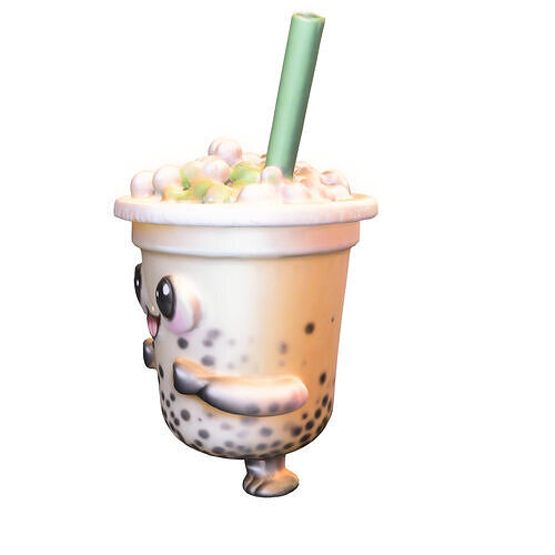 Bubble Tea Buddy Cute Low-poly 3D model