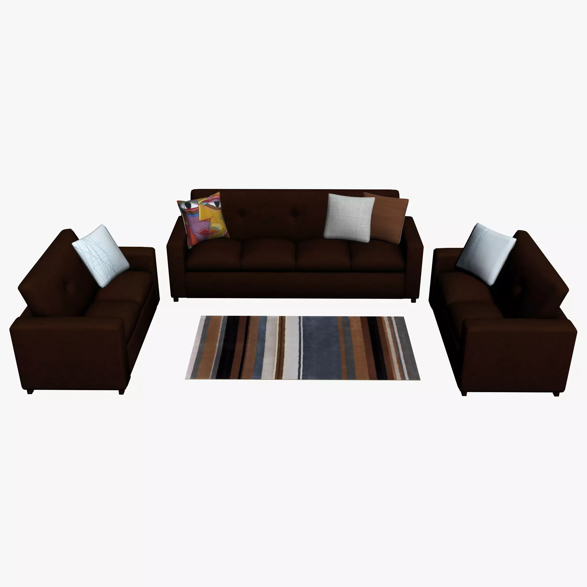 SOFA SET WITH CARPET 09 3D model