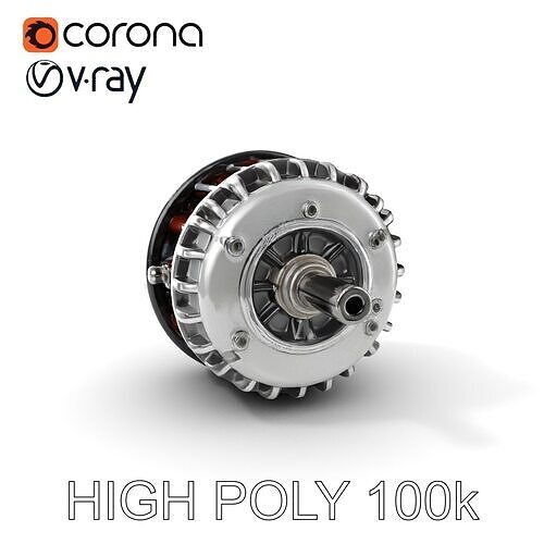Electric Motor Rotor Model Pack Low-poly 3D model