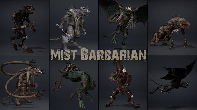 Mist Barbarian Low-poly 3D model