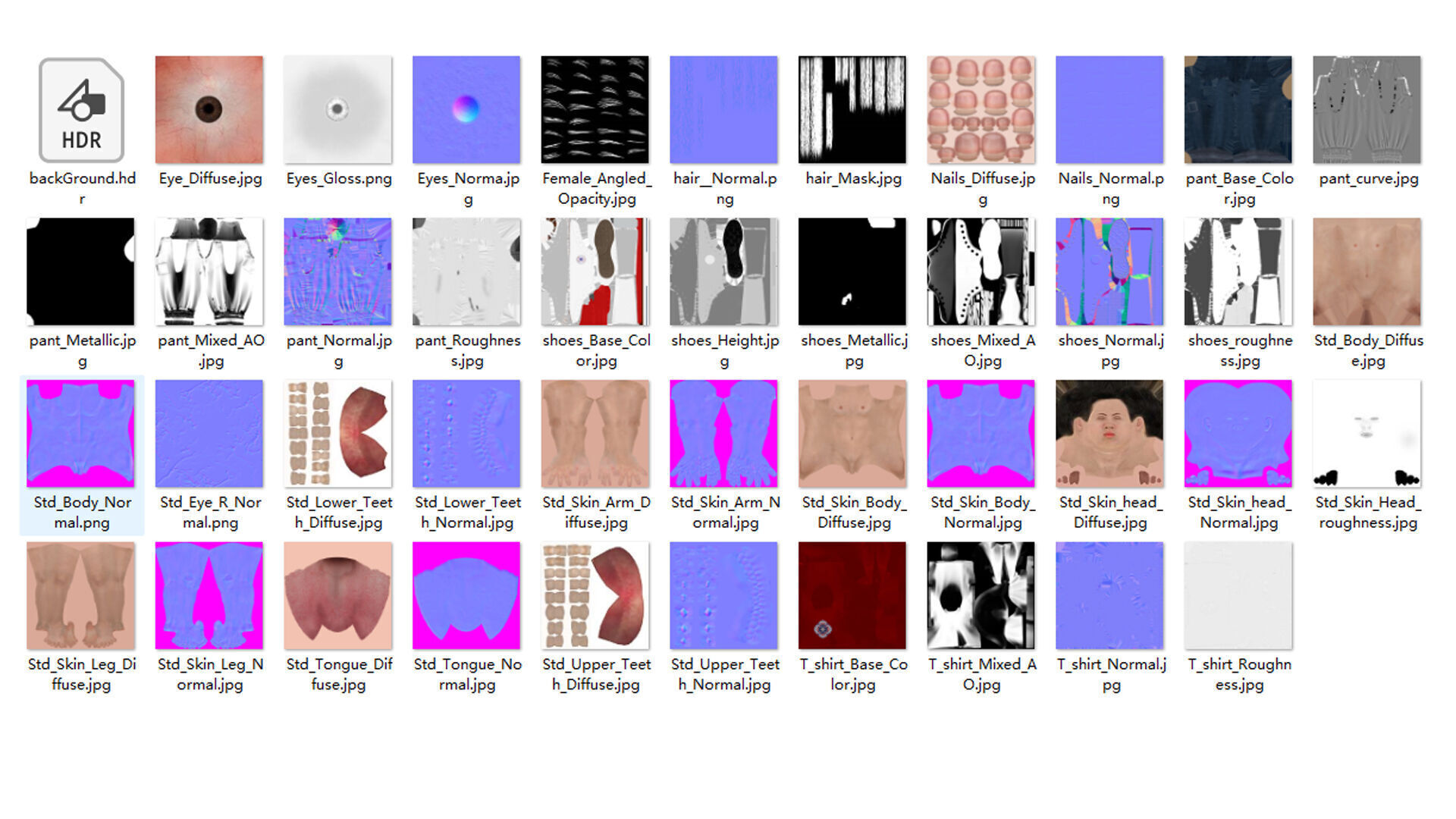 girl character Low-poly 3D model_12