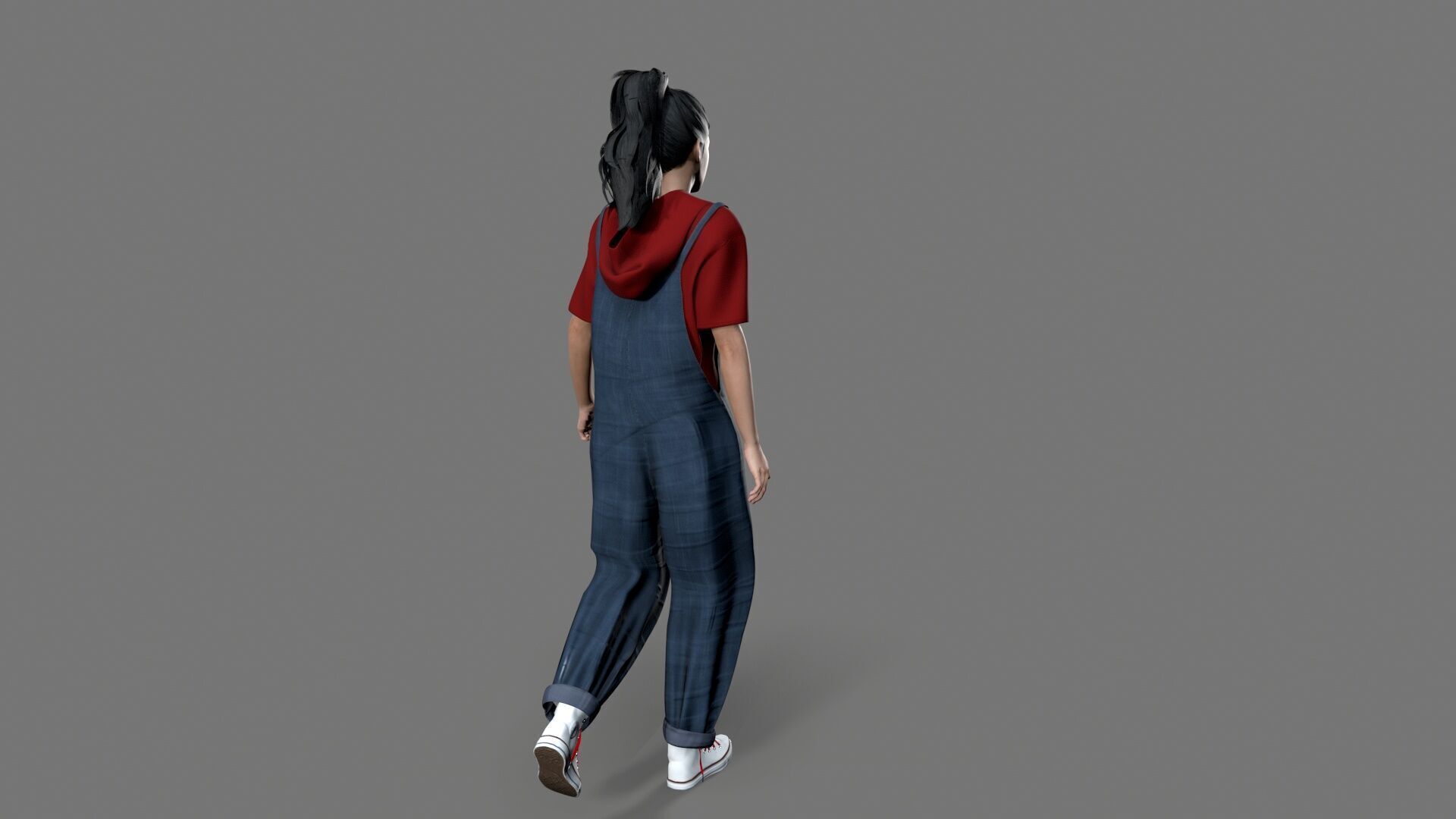 girl character Low-poly 3D model_10