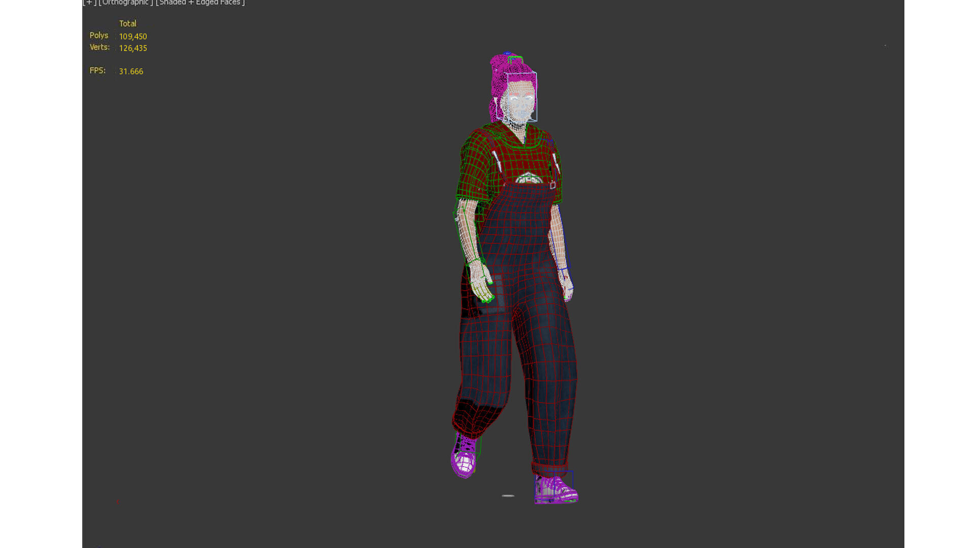 girl character Low-poly 3D model_16