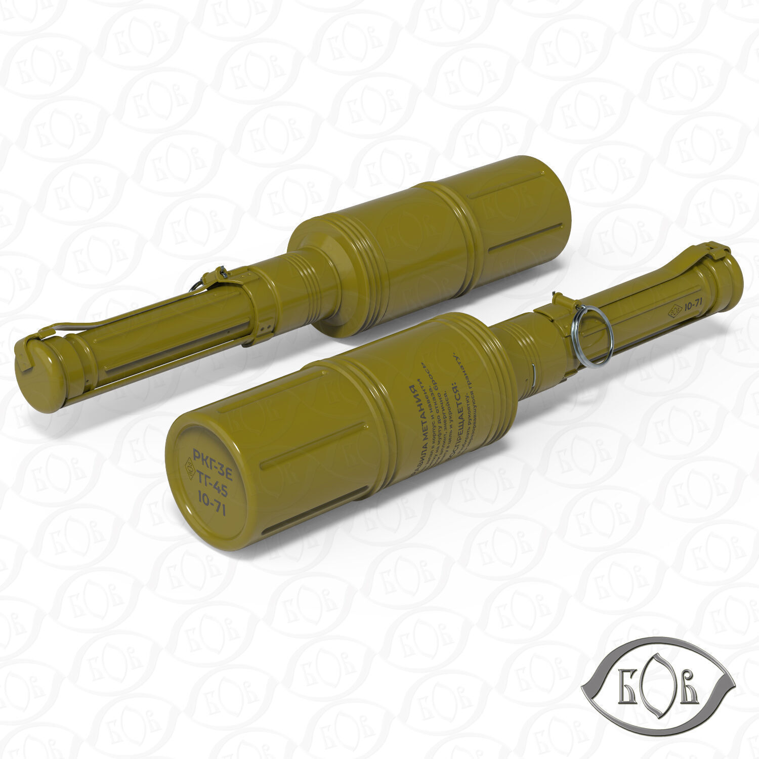 RKG 3 Soviet hand antitank cumulative grenades prinable moulage 3D model_2