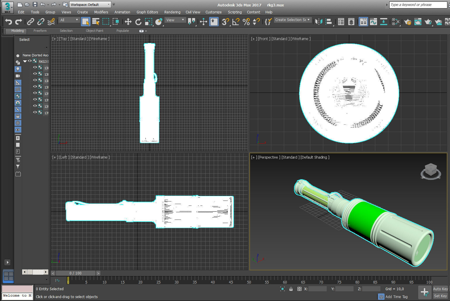 RKG 3 Soviet hand antitank cumulative grenades prinable moulage 3D model_16