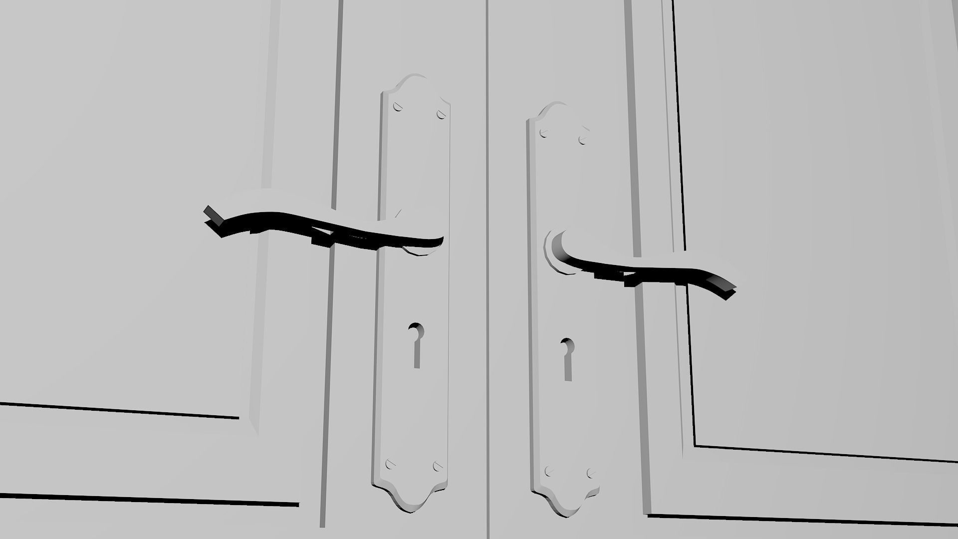 Double doors Free low-poly 3D model_1