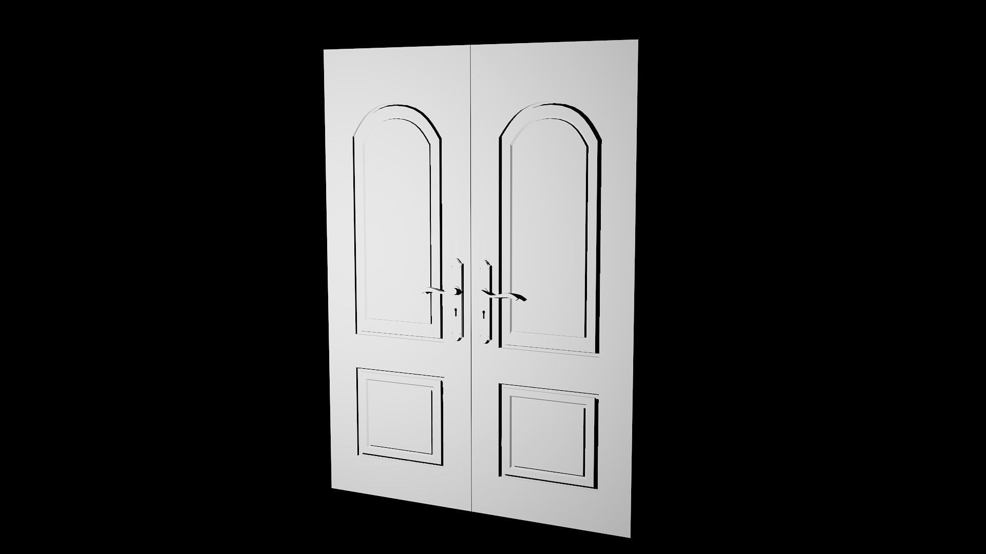 Double doors Free low-poly 3D model_0