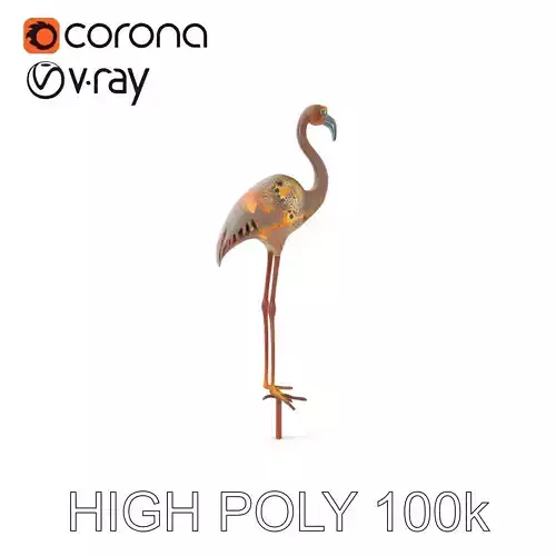 Rustic Flamingo Sculpture D Model Pack